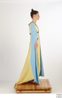  Photos Woman in Historical Dress 13 15th century Medieval clothing a poses blue Yellow and Dress whole body 0003.jpg